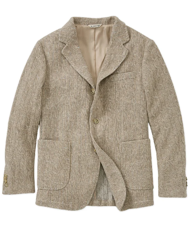 Buy more, save more –  Wool-Cashmere Plaited Cable Blazer