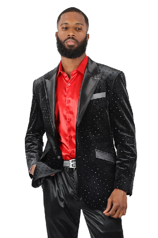 Shop men’s fashion at discount prices and save up to 70%!  Barabas Friday Night Slim Fit Blazer BL3020 Black/Black