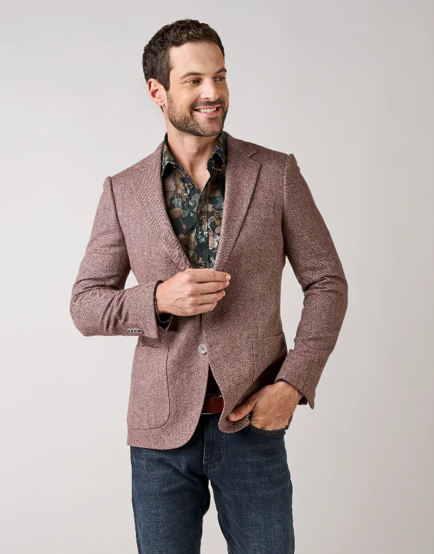 Exclusive discounts on all types of clothing – Shop now!  Batten Dusty Maroon Herringbone Blazer