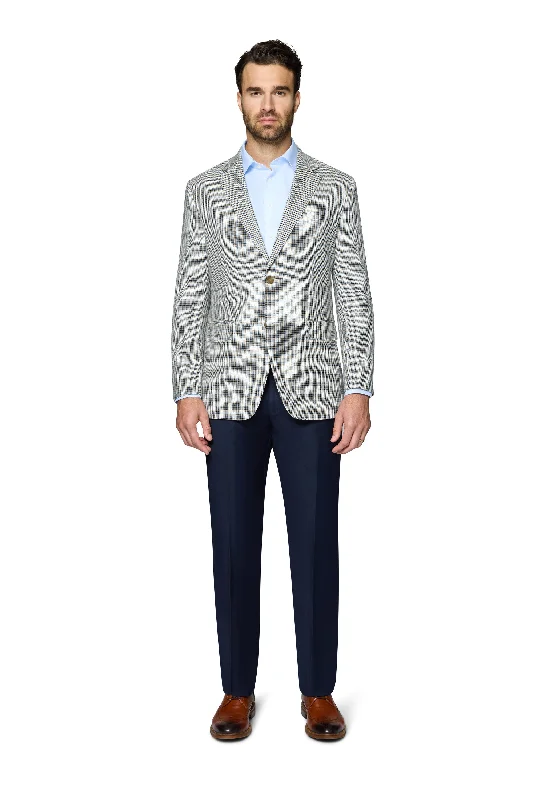Limited-time offer!  Berragamo Wool Sport Coat Modern Fit - Blue & Tan Check
