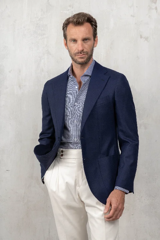 Limited-time promo – up to 70% off on men's essentials. Blue jacket in Loro Piana wool and cashmere - Made in Italy Limited-time promo – up to 70% off on men's essentials. Blue jacket in Loro Piana wool and cashmere - Made in Italy