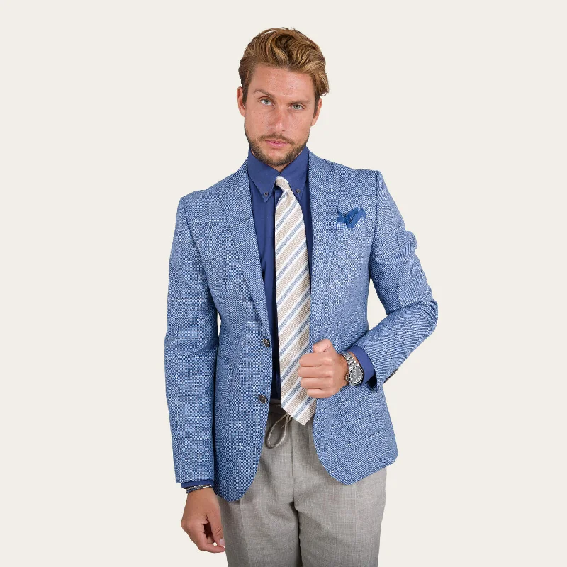 Unbeatable discounts on top-selling apparel – Only available online. Blue Linen Blend Windowpane Check Jacket Unbeatable discounts on top-selling apparel – Only available online. Blue Linen Blend Windowpane Check Jacket