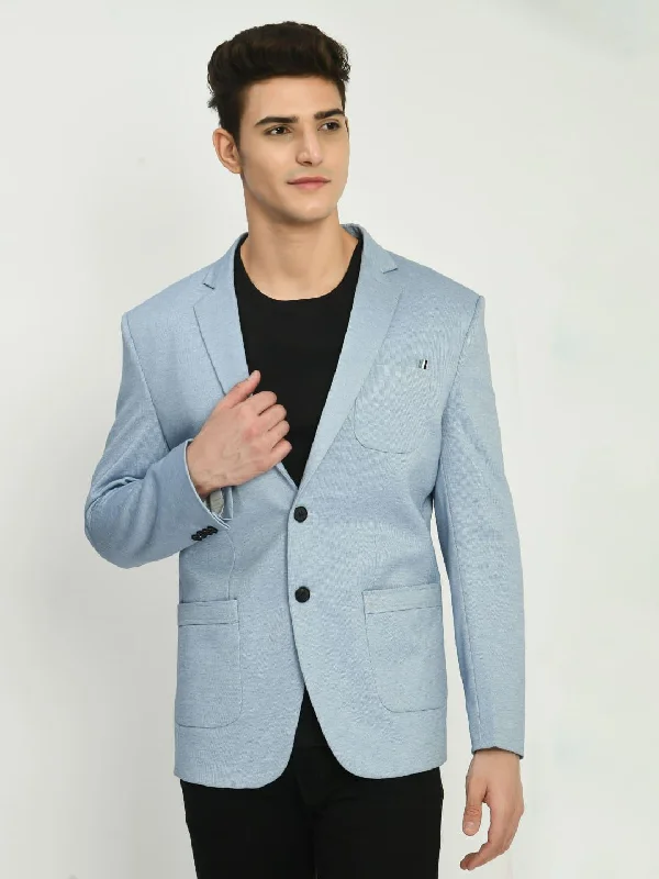 Shop new arrivals in clothing and save –  Blue Slim Fit Knit Casual Blazer