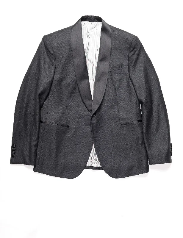 Buy more, save more – FINAL SALE: BKT50 Shawl Collar Dinner Jacket in Tonal Birdseye - Black with Satin Lapel Buy more, save more – FINAL SALE: BKT50 Shawl Collar Dinner Jacket in Tonal Birdseye - Black with Satin Lapel