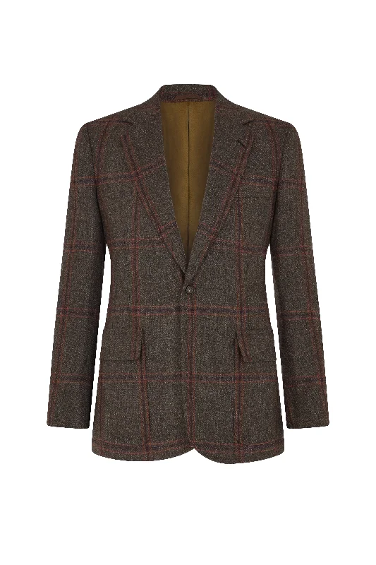 Massive markdowns on clothing items you love – Hurry before they’re gone!  Brown, Orange & Burgundy Check Single Breasted Patch Pocket Jacket