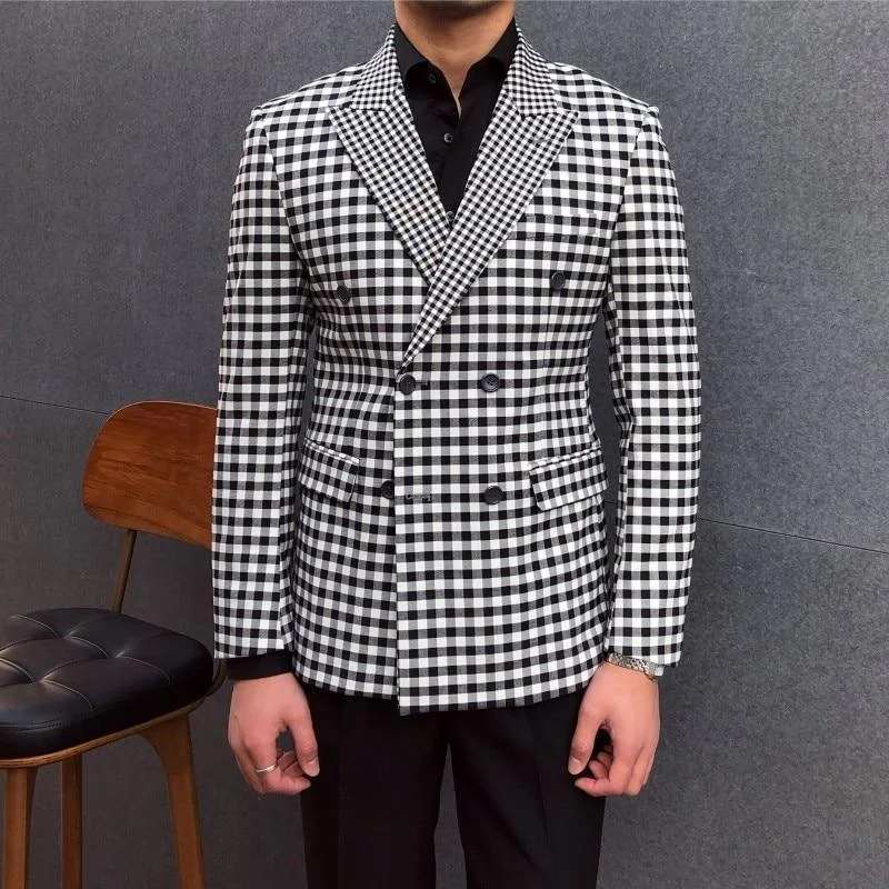 Refresh your wardrobe with the best deals on men's fashion. Men Blazer - Checked Black-White Blazer Refresh your wardrobe with the best deals on men's fashion. Men Blazer - Checked Black-White Blazer