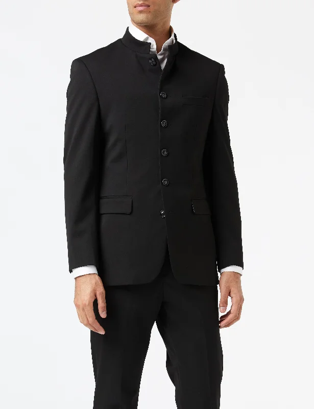 Flash sale on trendy clothing – Limited time offers available online. CHINESE GRANDAD COLLAR BLACK NEHRU JACKET Flash sale on trendy clothing – Limited time offers available online. CHINESE GRANDAD COLLAR BLACK NEHRU JACKET