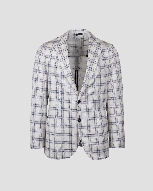 Shop now and enjoy massive savings on stylish clothing for all seasons.  Single breasted blazer - Blue and white checkered
