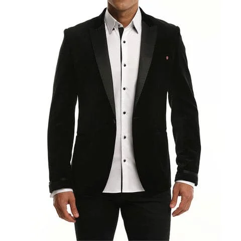 Shop stylish men’s clothing and enjoy amazing discounts.  Black Velvet Peak Lapel Blazer