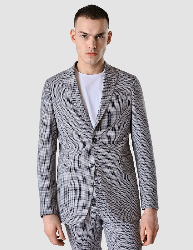  – Shop stylish items today!  Essential Blazer Slim Duo Check Blue