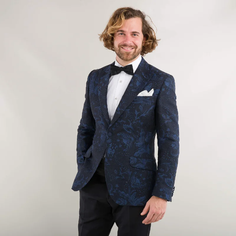 Flash discounts on men’s clothing – Don’t miss out! Blue Floral Jacquard Evening Jacket Flash discounts on men’s clothing – Don’t miss out! Blue Floral Jacquard Evening Jacket