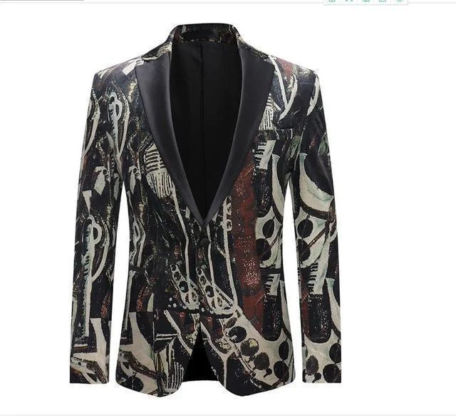 Shop the latest fashion trends with huge savings on all clothing.  Fashion Men's Blazer Unique Print Blazer