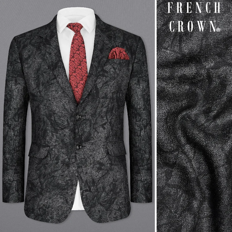 Don’t miss out – Limited-time Flint Gray and Jade Black Textured Single Breasted Designer Blazer Don’t miss out – Limited-time Flint Gray and Jade Black Textured Single Breasted Designer Blazer
