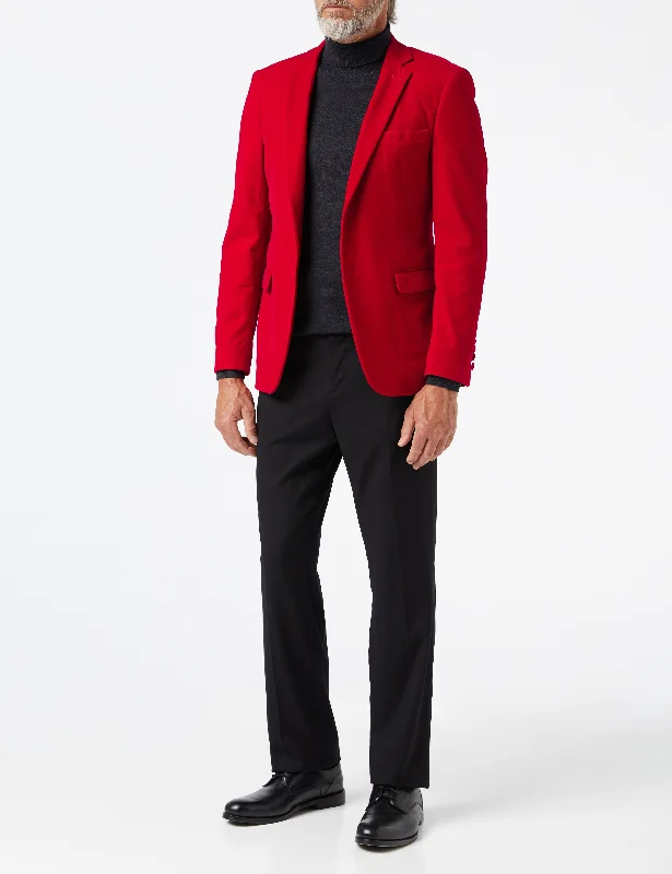 Shop the essentials – men’s wardrobe must-haves on sale.  GARY- RED VELVET BLAZER