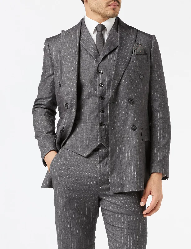 Limited-time offer – Shop top-rated clothing with massive discounts! GEORGE - DOUBLE BREASTED GREY PINSTRIPE JACKET Limited-time offer – Shop top-rated clothing with massive discounts! GEORGE - DOUBLE BREASTED GREY PINSTRIPE JACKET