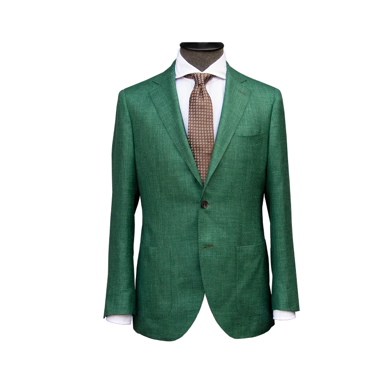 Save on stylish, high-quality clothing for every occasion –  GREEN SLUB WOOL LINEN SILK