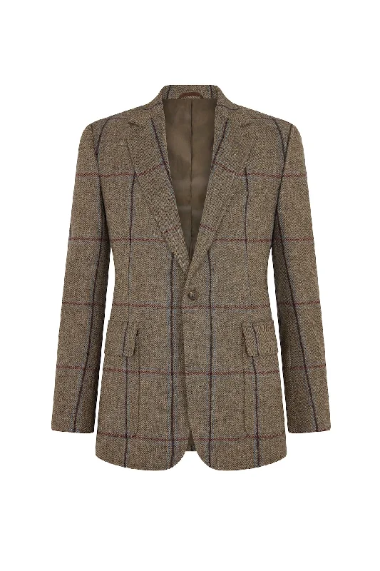 Limited-time offer – Shop top-rated clothing with massive discounts!  Heather/Blue Overcheck House Tweed Single Breasted Patch Pocket Jacket