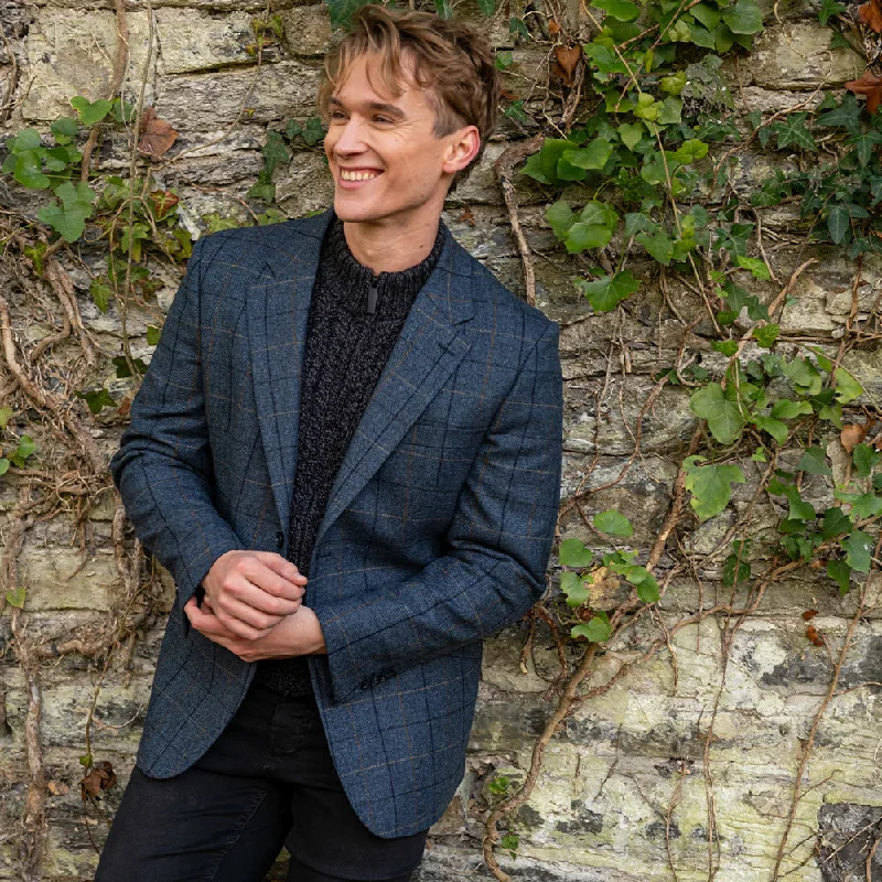 Big discounts on men’s wear – Shop now and save!  Navy Windowpane James Classic Gents Tweed Jacket