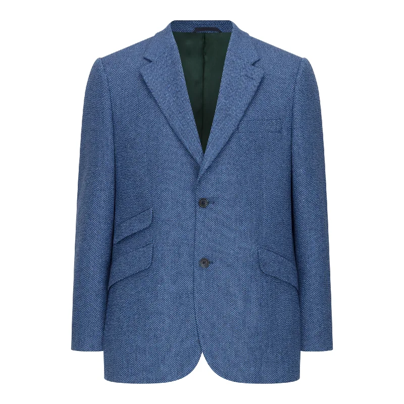 Shop men’s clothing now and enjoy amazing savings.  Light Blue Herringbone James Classic Gents Tweed Jacket