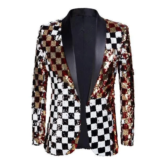 Shop the latest seasonal clothing sale – Big savings on stylish outfits. Men's Blazer Sequin Plaid Party Blazer Shop the latest seasonal clothing sale – Big savings on stylish outfits. Men's Blazer Sequin Plaid Party Blazer