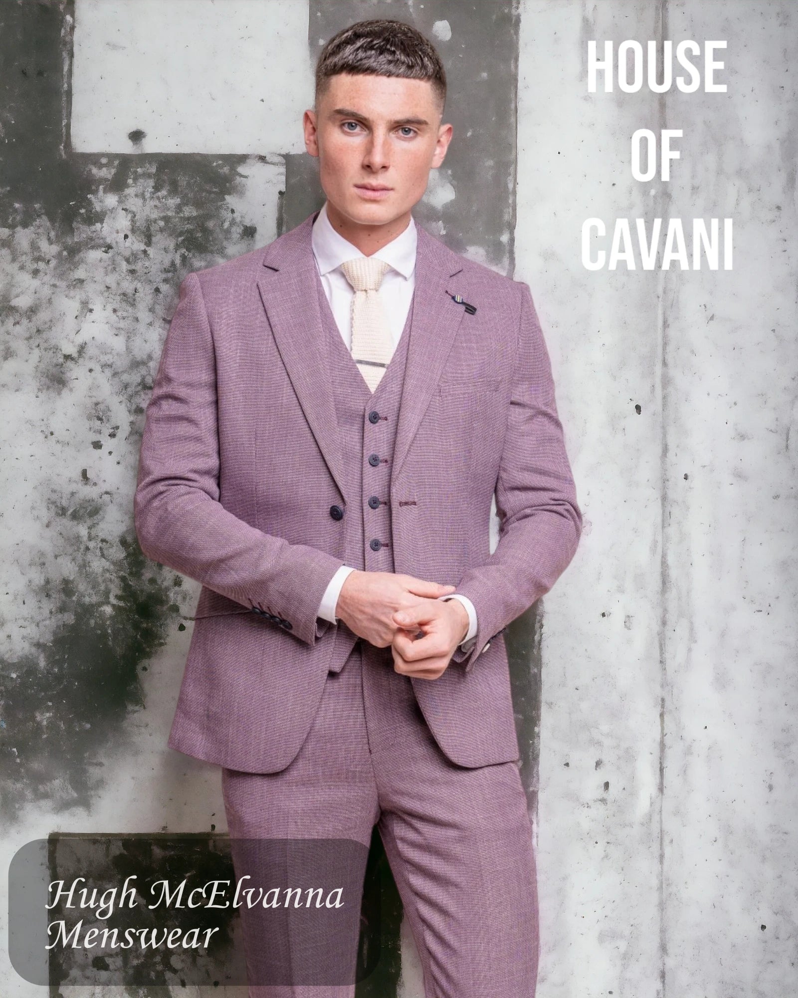 Seasonal sale  House of Cavani Men's Lilac Fashion Slim Fit Blazer MIAMI