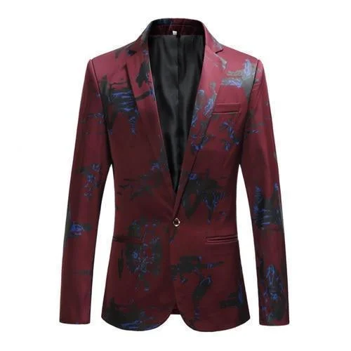 Exclusive online offer: Save 30% on all men's clothing.  Men Blazer - Party Blazer With Blue Prints
