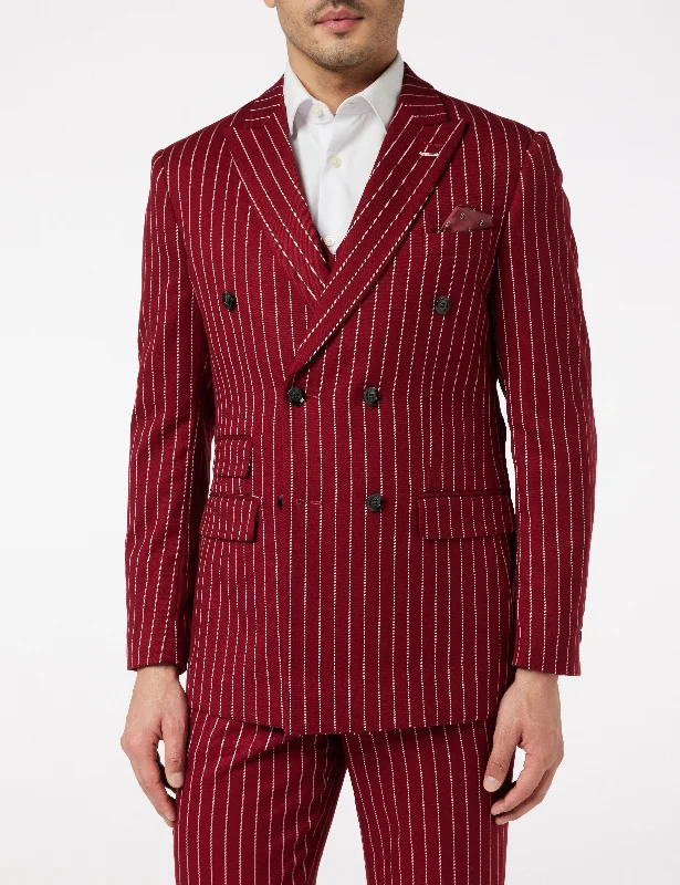 Shop stylish men’s clothing and enjoy amazing discounts. Pinstripe Double Breasted Maroon Jacket Shop stylish men’s clothing and enjoy amazing discounts. Pinstripe Double Breasted Maroon Jacket