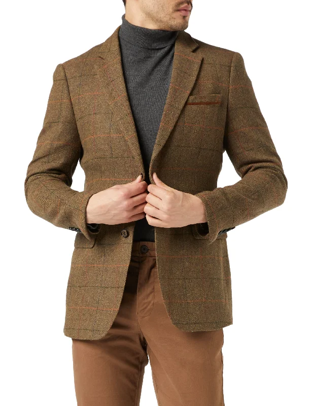 Seasonal fashion sale – Save on all your wardrobe essentials today!  JARVIS - Tweed Check Tan Blazer