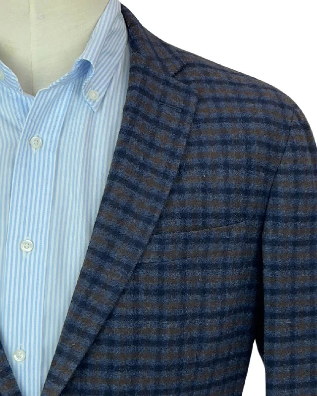 Find your perfect fit at the best prices – Clothing deals now on sale.  Navy Blue And Brown Checked Jacket