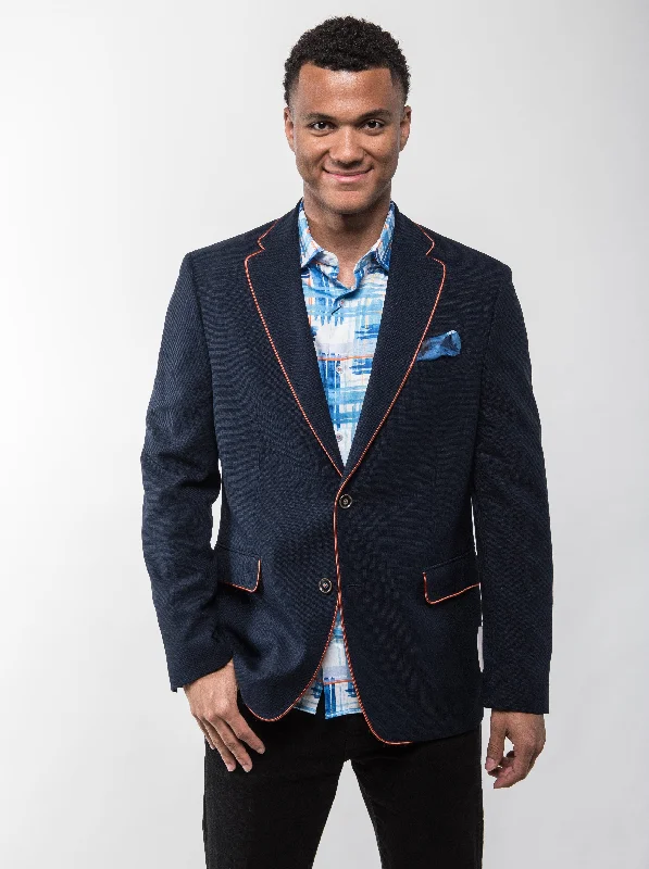 Shop clothing essentials at a fraction of the price –  Navy w/ Orange Trim Sport Coat