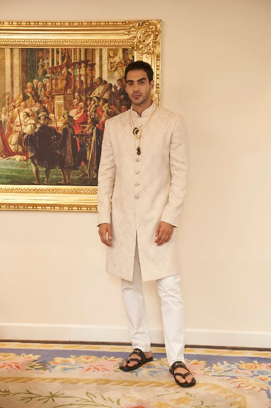 Huge savings on all categories of clothing – Shop our seasonal sale.  Off-White Jacquard Achkan