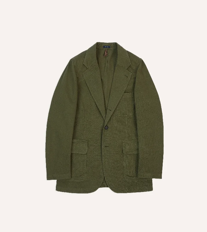 Flash sale: Save big on men's clothing this weekend! Olive Herringbone Cotton Games Blazer Mk. I Flash sale: Save big on men's clothing this weekend! Olive Herringbone Cotton Games Blazer Mk. I