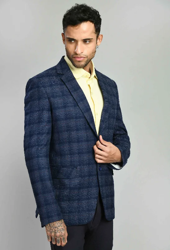 Exclusive clothing deals for  customers – Shop today!  Premium Notched Lapel Navy blue Slim Fit Blazer