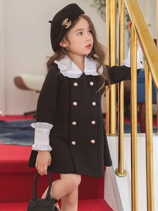 Prim and Proper Double Button Collared Dress