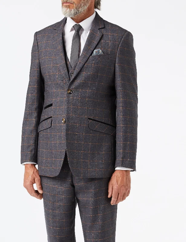 Buy now, pay later – exclusive savings on men’s clothing.  ROGER - GREY CHECK JACKET & WAISTCOAT