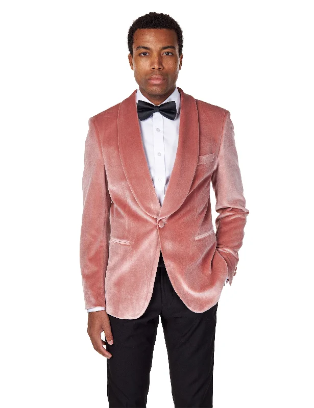 Shop men’s  clothing for all seasons – Save big today!  SHAWL COLLAR VELVET TUXEDO – BLUSH PINK