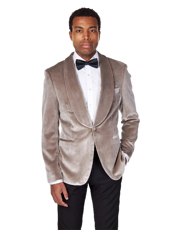 Exclusive offers on the latest clothing styles for men .  SHAWL COLLAR VELVET TUXEDO – GREY