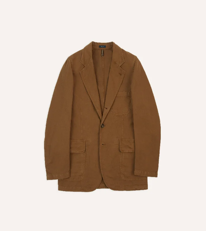 Save up to 60% on new arrivals in clothing – Shop now!  Tobacco Cotton Linen Games Blazer Mk. I
