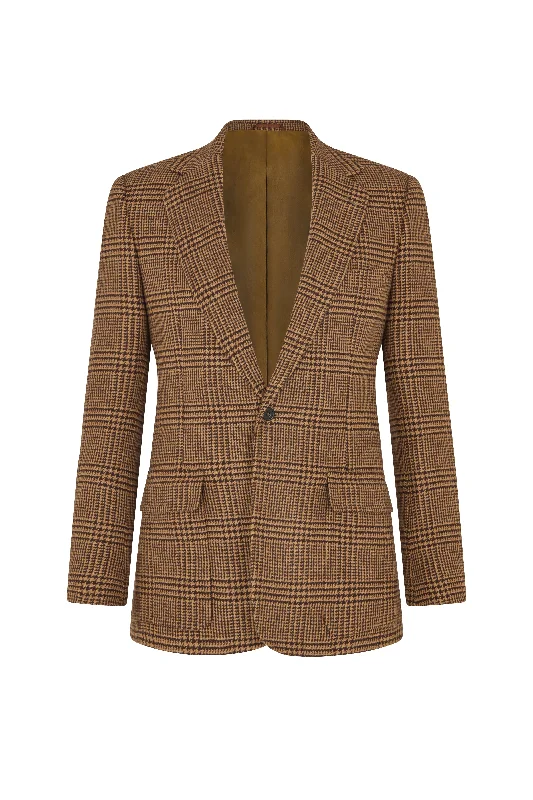Refresh your wardrobe with the best deals on men's fashion.  Toffee/Brown Glen Check Patch Pocket Single Breasted Jacket