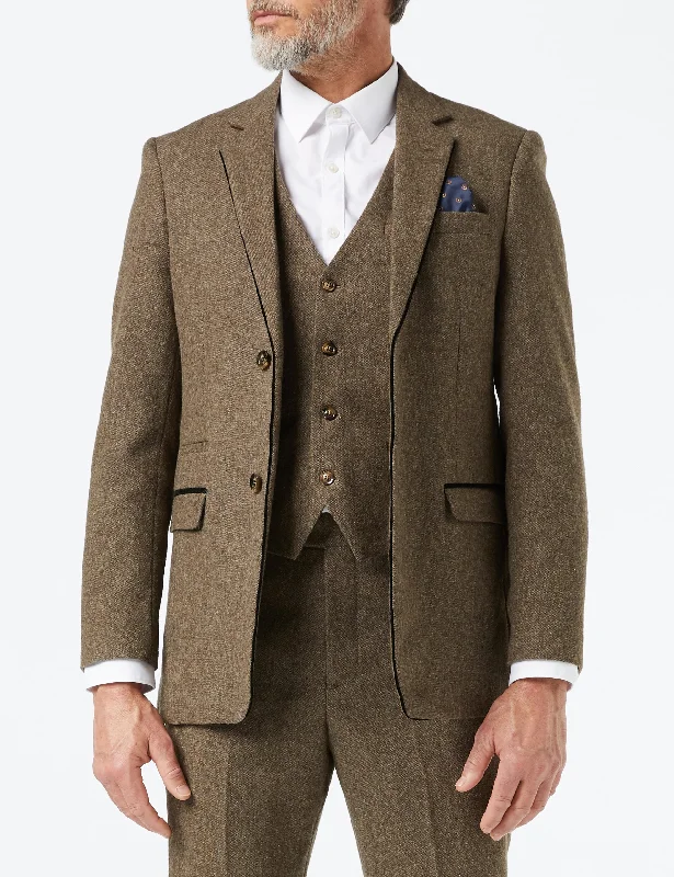 Look your best with exclusive savings on men’s fashion.  TWEED TAN TAILORED JACKET