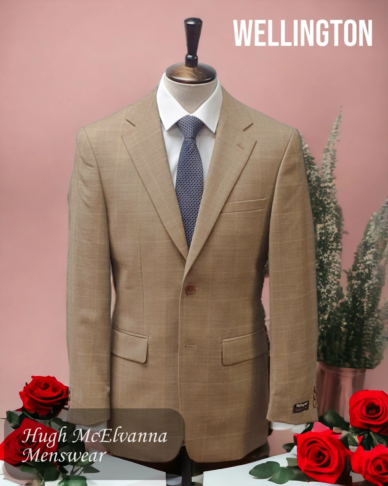 Look sharp without breaking the bank – men’s clothing sale now!  Wellington Executive Beige Check Men's Jacket Style: 19093/54