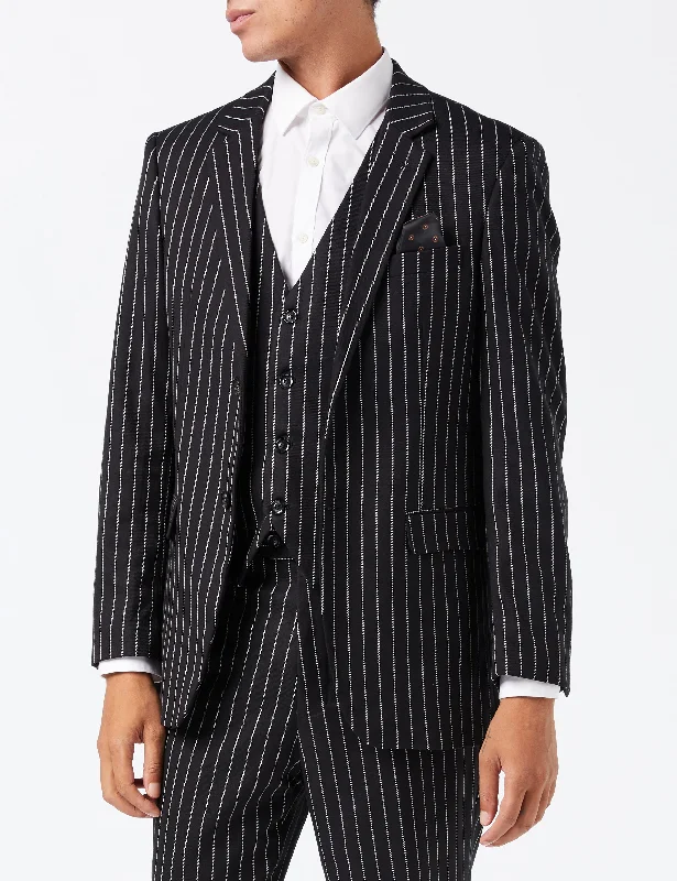 Flash sale alert! Shop fashion-forward clothing at discounted prices. WHITE PIN STRIPE BLACK JACKET Flash sale alert! Shop fashion-forward clothing at discounted prices. WHITE PIN STRIPE BLACK JACKET
