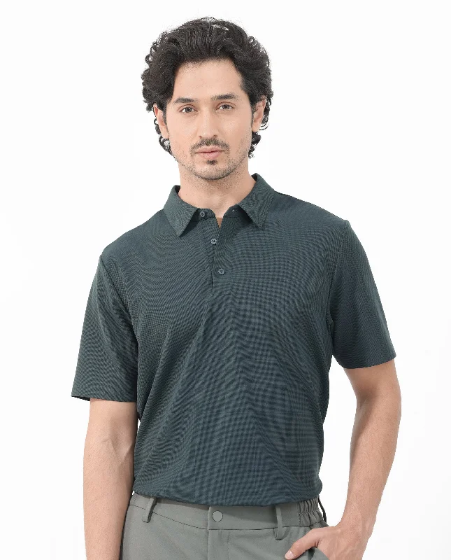 Refresh your wardrobe with the best deals on men's fashion.  Rare Rabbit Mens Atticus Petrol Short Sleeve Regular Fit Solid Polo T-Shirt