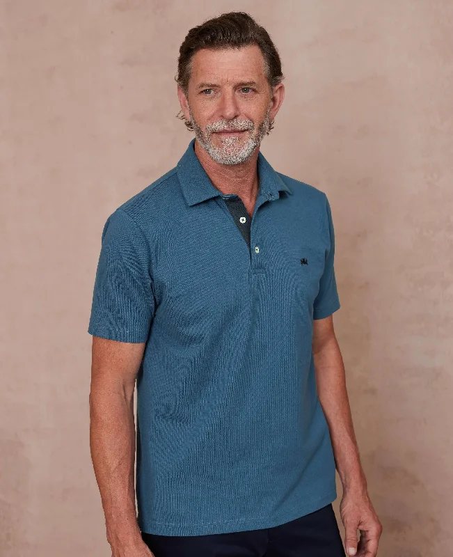Flash sale alert! Shop fashion-forward clothing at discounted prices.  Blue Cotton Classic Fit Short Sleeve Polo Shirt
