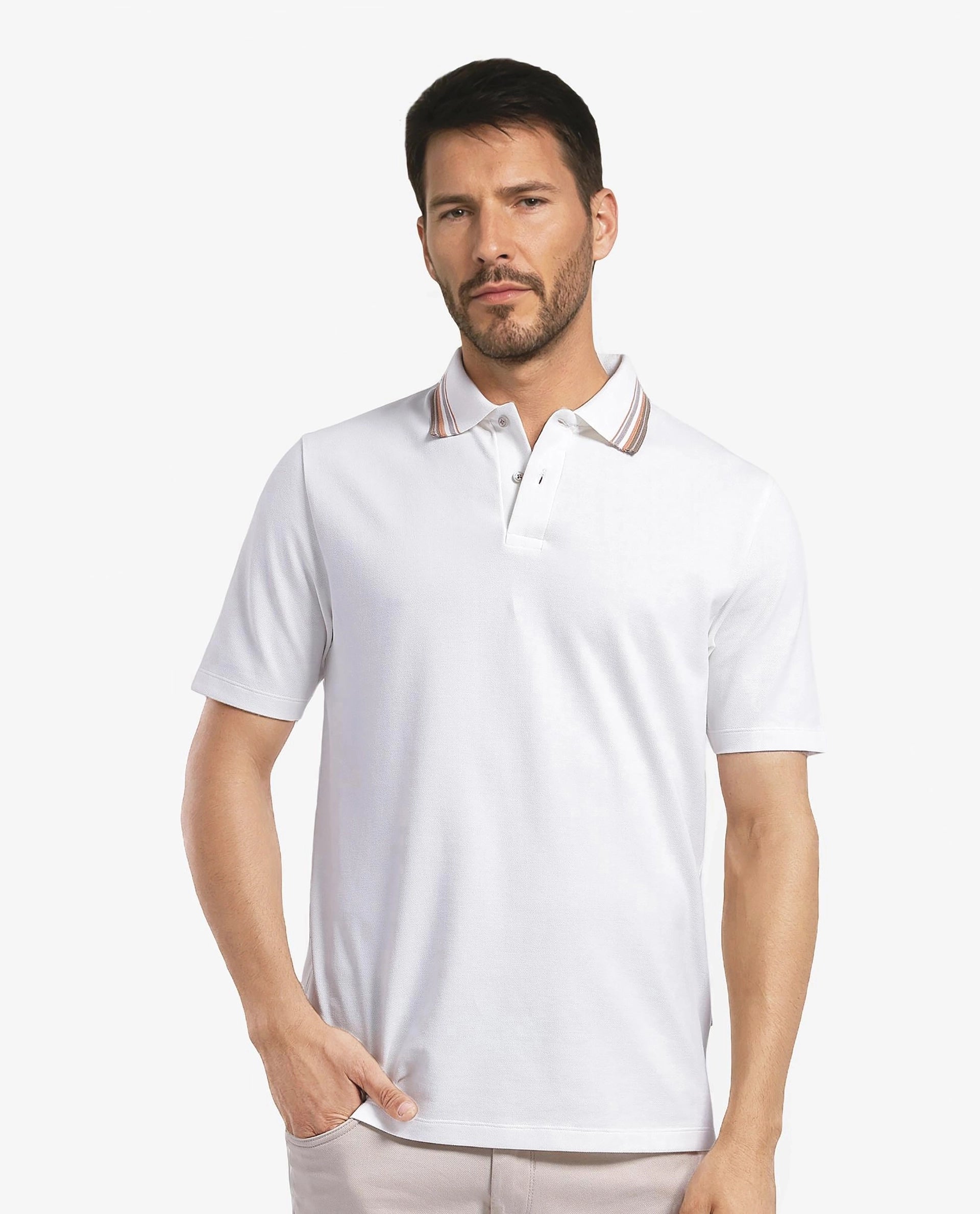 Shop online now for exclusive savings on men’s  clothing.  Rare Rabbit Men Clark Off White Short Sleeve Collared Neck Button Closure Plain Polo