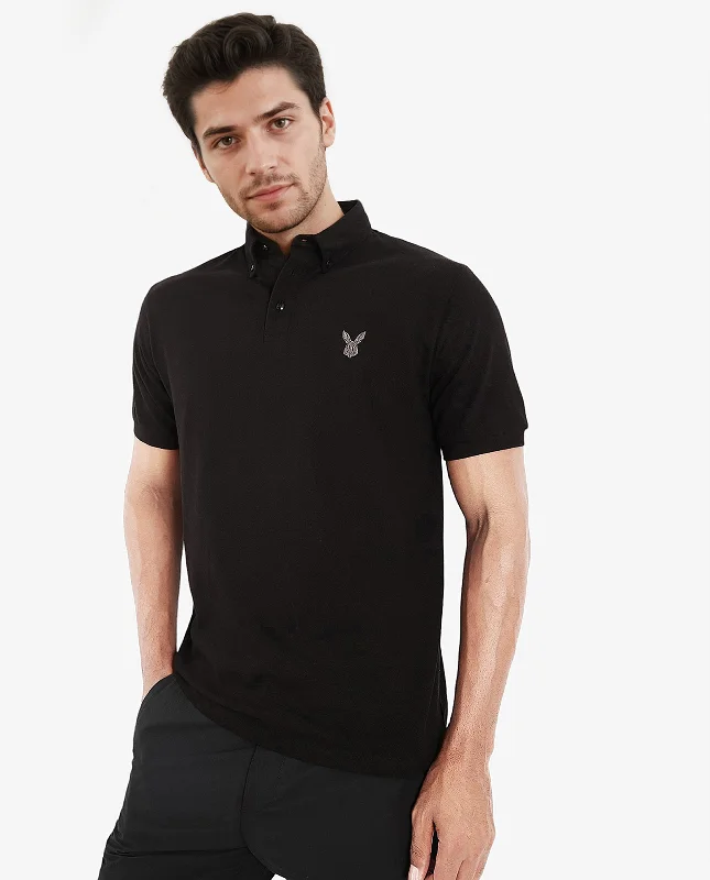 Massive markdowns on clothing items you love – Hurry before they’re gone! Rare Rabbit Men's Face Black Cotton Fabric Short Sleeves Button Down Collar Embroidered Logo Regular Fit Plain Polo T-Shirt Massive markdowns on clothing items you love – Hurry before they’re gone! Rare Rabbit Men's Face Black Cotton Fabric Short Sleeves Button Down Collar Embroidered Logo Regular Fit Plain Polo T-Shirt