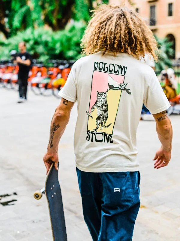 Shop affordable clothing – Limited-time only!  Feline Short Sleeve Tee - Cream
