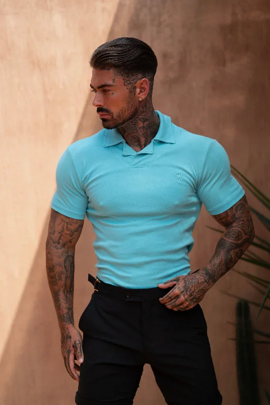 Exclusive discounts on men's fashion – shop today!  FS Classic Polo With Revere Collar Turquoise - FSH1121