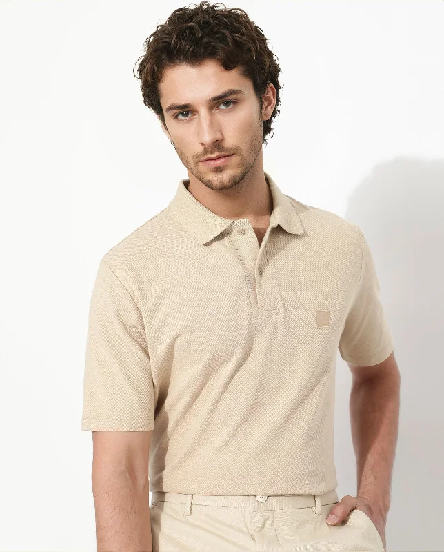Shop now and enjoy massive savings on stylish clothing for all seasons. Rare Rabbit Men's Gamor Beige Cotton Poly Fabric Short Sleeves Collared Neck Solid Color Knit Polo T-Shirt Shop now and enjoy massive savings on stylish clothing for all seasons. Rare Rabbit Men's Gamor Beige Cotton Poly Fabric Short Sleeves Collared Neck Solid Color Knit Polo T-Shirt