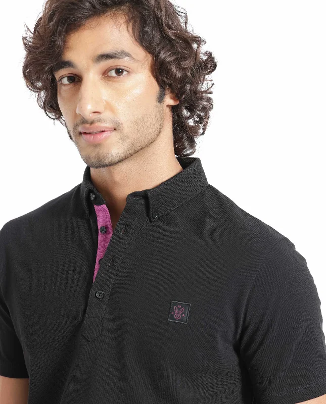 Hurry, the best clothing deals won’t last – Shop now for major savings. Rare Rabbit Men's Herval Black Cotton Fabric Collared Neck Half Sleeves Polo T-Shirt Hurry, the best clothing deals won’t last – Shop now for major savings. Rare Rabbit Men's Herval Black Cotton Fabric Collared Neck Half Sleeves Polo T-Shirt